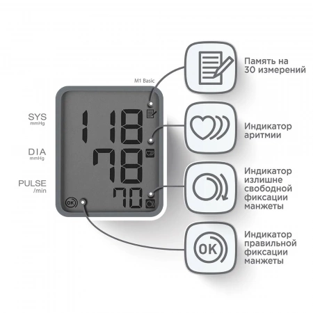 Тонометр Omron M1 Basic (c манжетой 22-32) HEM-7121J-RU купить в Люберцах